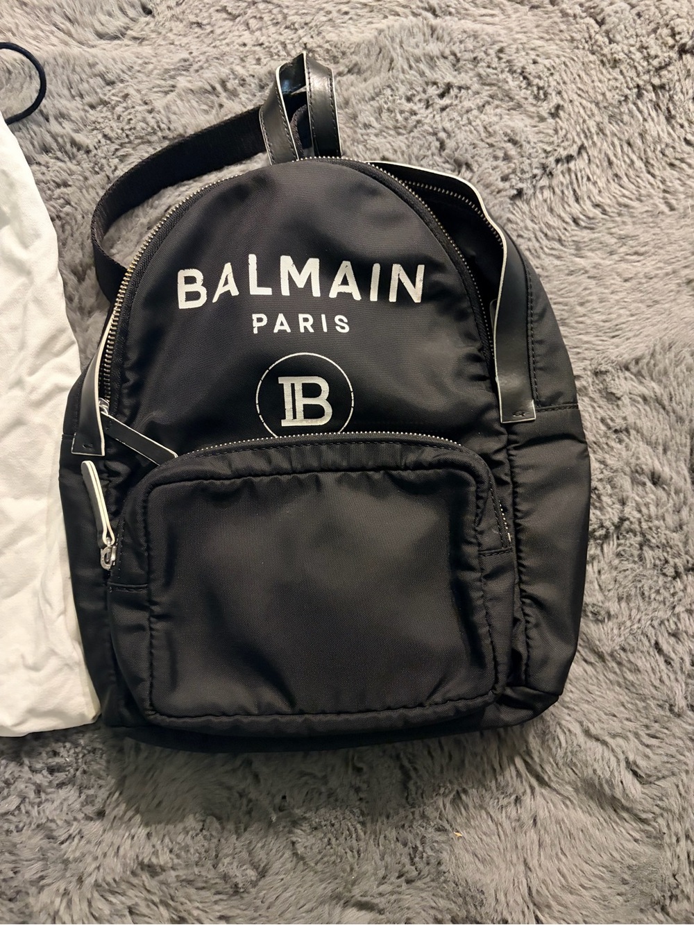 Balmain Paris Black Logo Backpack for Kids
